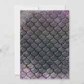 Mystisch rosa Silberner Glitzer Meerjungfrau Süß 1 Einladung (Rückseite)