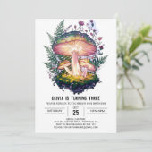 Mystisch verzaubert digitales Pilz Geburtstag Einladung (Stehend Vorderseite)