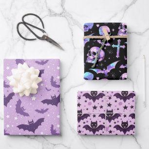 Mystisch violett Gothic Geschenkpapier Set