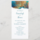 Mystische Abstrakte Aquamarine Korallenhochzeit Programm (Vorderseite)