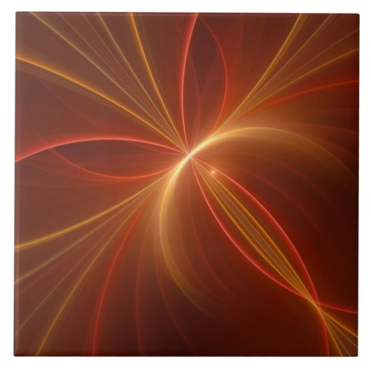 Mystische abstrakte fraktale Kunst moderne warme F Fliese (Vorderseite)