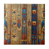 Mystische Ägyptische Hieroglyphen und florale Kuns Fliese (Vorderseite)