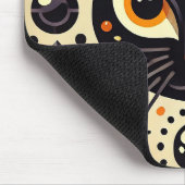Mystische Artwork einer schwarzen Katze Mousepad (Ecke)