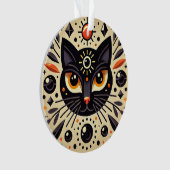 Mystische Artwork einer schwarzen Katze Ornament (Vorderseite)