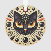 Mystische Artwork einer schwarzen Katze Ornament (Rückseite)