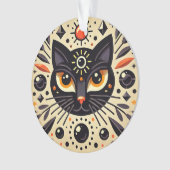 Mystische Artwork einer schwarzen Katze Ornament (Vorderseite)