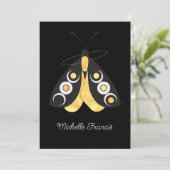 Mystische Astro Himmelssilber- und Goldmotten Einladung (Stehend Vorderseite)