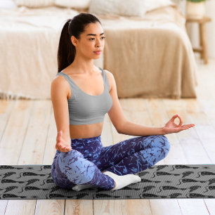 Mystische Astrologie Schwarze Katze Raben Sterne Yogamatte