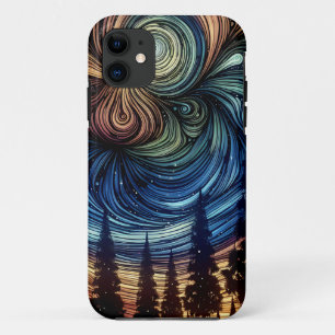 Mystische ätherische Kunst mit Bäumen und Nachthim Case-Mate iPhone Hülle