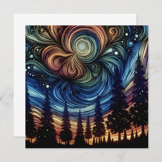 Mystische ätherische Kunst mit Bäumen und nächtlic (Vorne/Hinten)