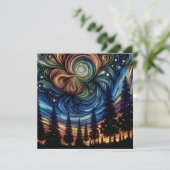 Mystische ätherische Kunst mit Bäumen und nächtlic (Stehend Vorderseite)