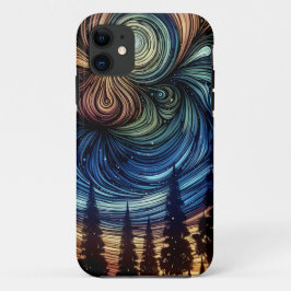 Mystische ätherische Kunst mit Bäumen und nächtlic Case-Mate iPhone Hülle