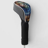Mystische ätherische Kunst mit Bäumen und nächtlic Golf Headcover (angewinkelt)