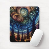 Mystische ätherische Kunst mit Bäumen und nächtlic Mousepad (Mit Mouse)