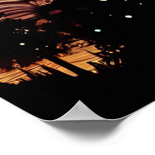 Mystische ätherische Kunst mit Bäumen und nächtlic Poster (Ecke)