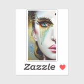 Mystische Ätherische Schöne Frauen mit Goldrausch Aufkleber (Blatt)