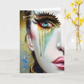 Mystische Ätherische Schöne Frauen mit Goldrausch Karte (Gelbe Blume)