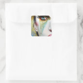 Mystische Ätherische Schöne Frauen mit Goldrausch Quadratischer Aufkleber (Tasche)