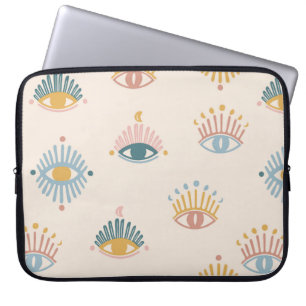 Mystische Augen nahtloses Muster, mystischer Hinte Laptopschutzhülle