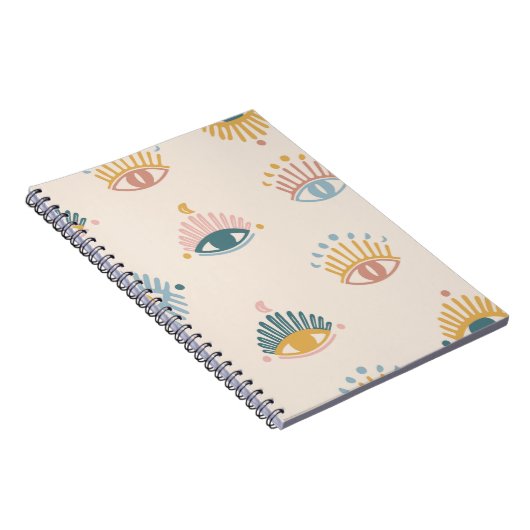 Mystische Augen nahtloses Muster, mystischer Hinte Notizblock (Rechte Seite)