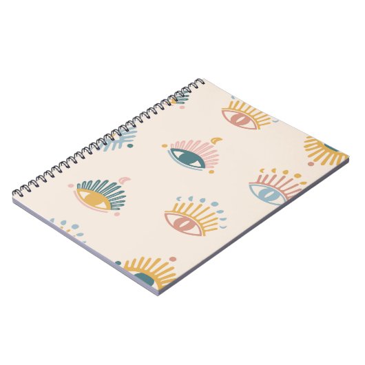 Mystische Augen nahtloses Muster, mystischer Hinte Notizblock (Linke Seite)