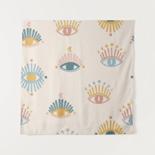 Mystische Augen nahtloses Muster, mystischer Hinte Wandteppich