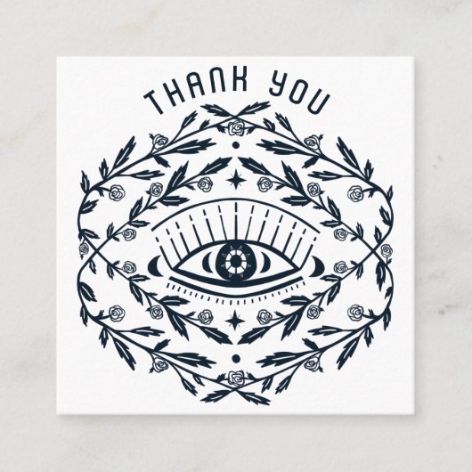 Mystische Augen Rose Magischer Boho QR Sozialer DA Quadratische Visitenkarte (Vorderseite)