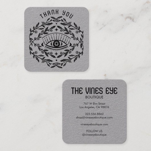 Mystische Augen Rose Weinberge Magischer Boho Dank Quadratische Visitenkarte (Vorne/Hinten)