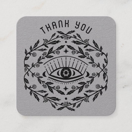 Mystische Augen Rose Weinberge Magischer Boho Dank Quadratische Visitenkarte (Vorderseite)