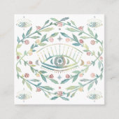 Mystische Augen Rose Weinreben Magischer Boho farb Quadratische Visitenkarte (Vorderseite)