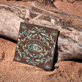 Mystische Augen Rose Weinreben Magischer Boho farb Quadratische Visitenkarte