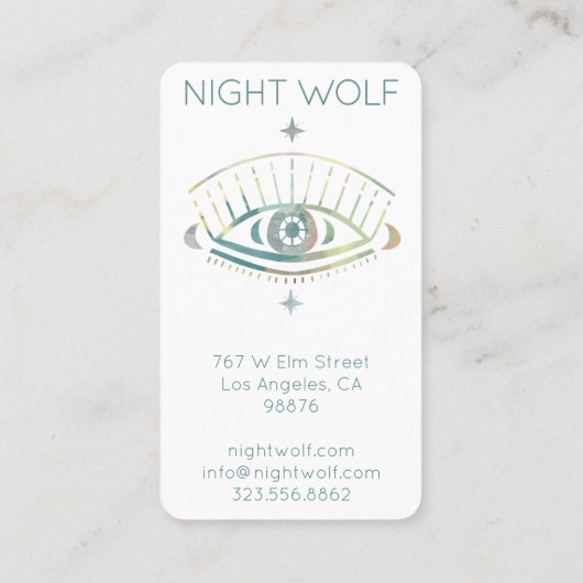 Mystische Augen Rose Weinreben Magischer Boho farb Visitenkarte (Rückseite)