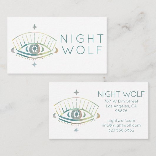 Mystische Augen Rose Weinreben Magischer Boho farb Visitenkarte (Vorne/Hinten)