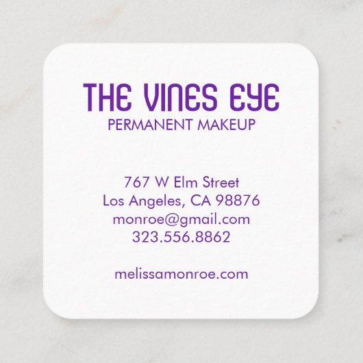 Mystische Augenmonde Magischer Boho Lila Wasserfar Quadratische Visitenkarte (Rückseite)