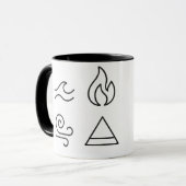 Mystische Balance - Erde, Luft, Feuer und Wasser Tasse (Vorderseite Links)