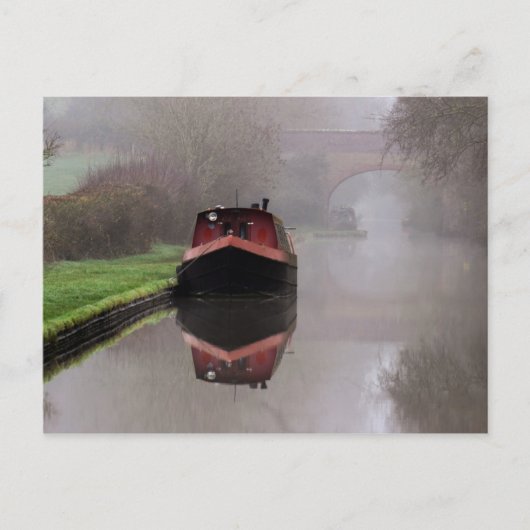 Mystische Barge am Kanal Postkarte (Vorderseite)