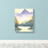Mystische Berge | Aquarellbilder Leinwanddruck (Insitu (Holzboden))