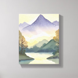 Mystische Berge | Aquarellbilder Leinwanddruck