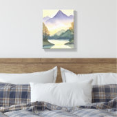 Mystische Berge | Aquarellbilder Leinwanddruck (Insitu (Schlafzimmer))