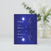 Mystische blaue Buddha-Reflexion mit Zitat Postkarte (Stehend Vorderseite)