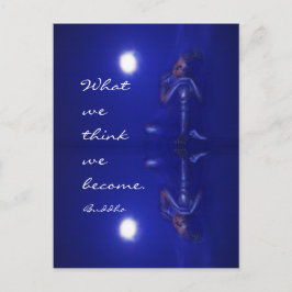 Mystische blaue Buddha-Reflexion mit Zitat Postkarte