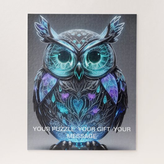 Mystische Blaue Eule des Lichts Puzzle (Vertikal)