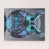 Mystische Blaue Eule des Lichts Puzzle (Horizontal)