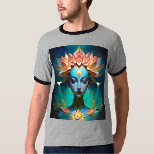 Mystische Blaue Lotus-Göttin Spirituelle Abstrakte T-Shirt