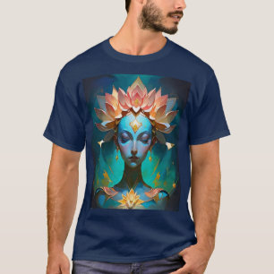 Mystische Blaue Lotus-Göttin Spirituelle Abstrakte T-Shirt