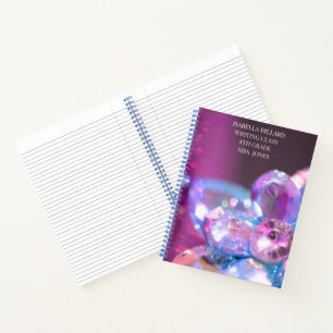 Mystische blaue violette Juwelen Klassenstudentin Notizblock