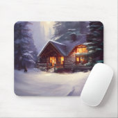 Mystische Blockhütte inmitten des Evergreen Mousepad (Mit Mouse)