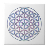 Mystische Blume des Lebens Fliese (Vorderseite)