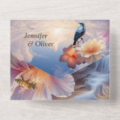 Mystische Blume des übernatürlichen Reiches All In One Einladung (Rückseite)