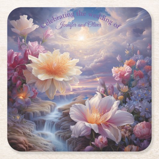 Mystische Blume des übernatürlichen Reiches Rechteckiger Pappuntersetzer (Vorderseite)